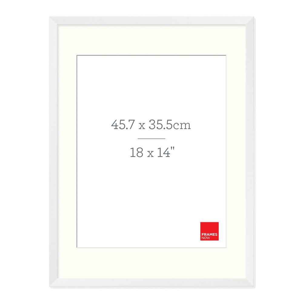Premium Matte White Box Picture Frame with Matboard for 45.7 x 35.5cm Artwork