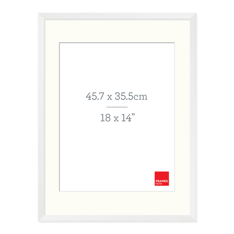 Premium Matte White Box Picture Frame with Matboard for 45.7 x 35.5cm Artwork