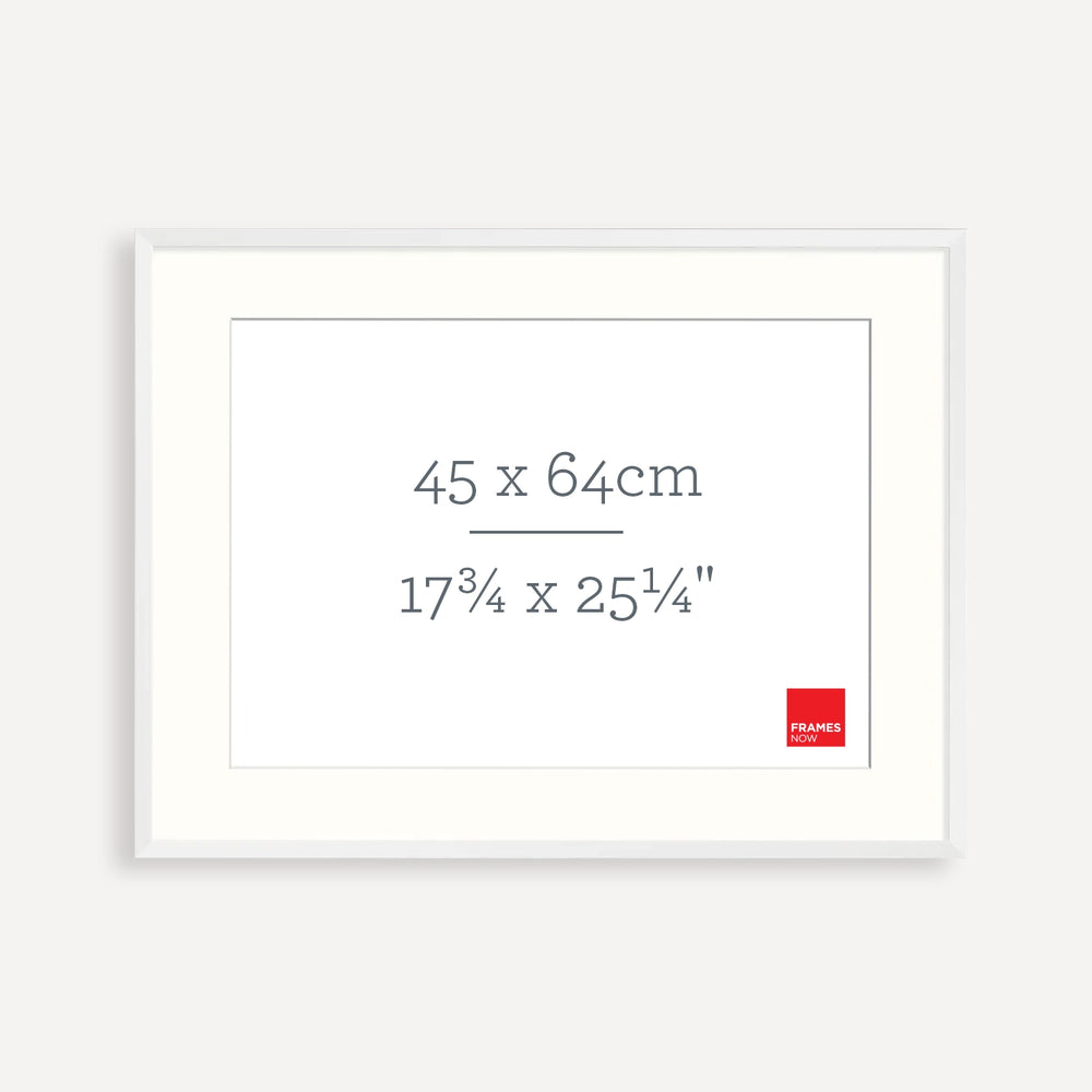 Premium White Box Style Picture Frame with Matboard for 64 x 45cm Artwork