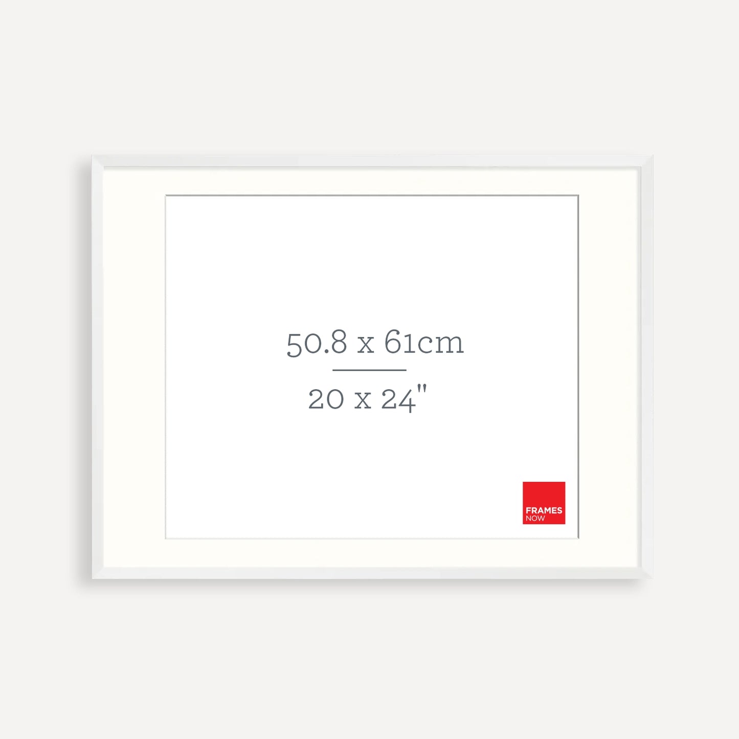 Premium Matte White Box Picture Frame with Matboard for 61 x 50.8cm Artwork