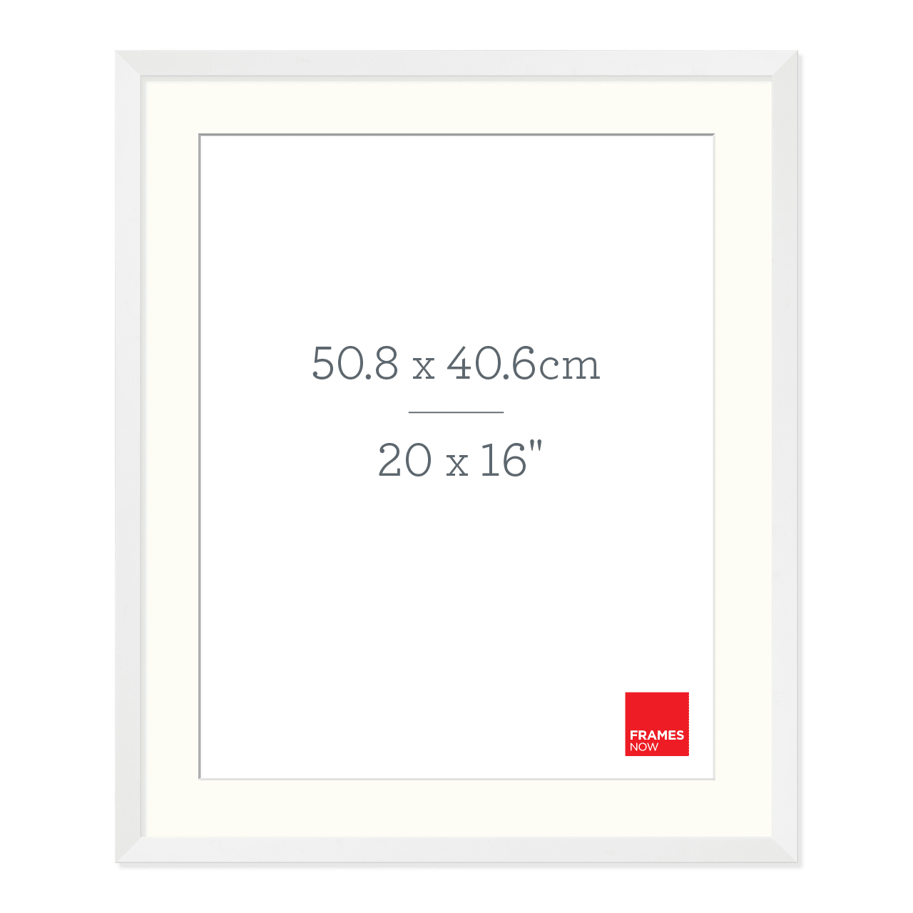 Premium Matte White Box Picture Frame with Matboard for 50.8 x 40.6cm Artwork