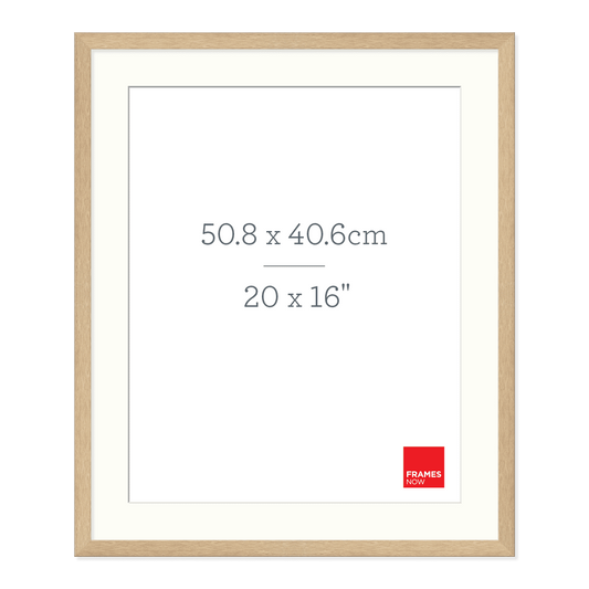 Premium Natural Oak Picture Frame with Matboard for 50.8 x 40.6cm Artwork