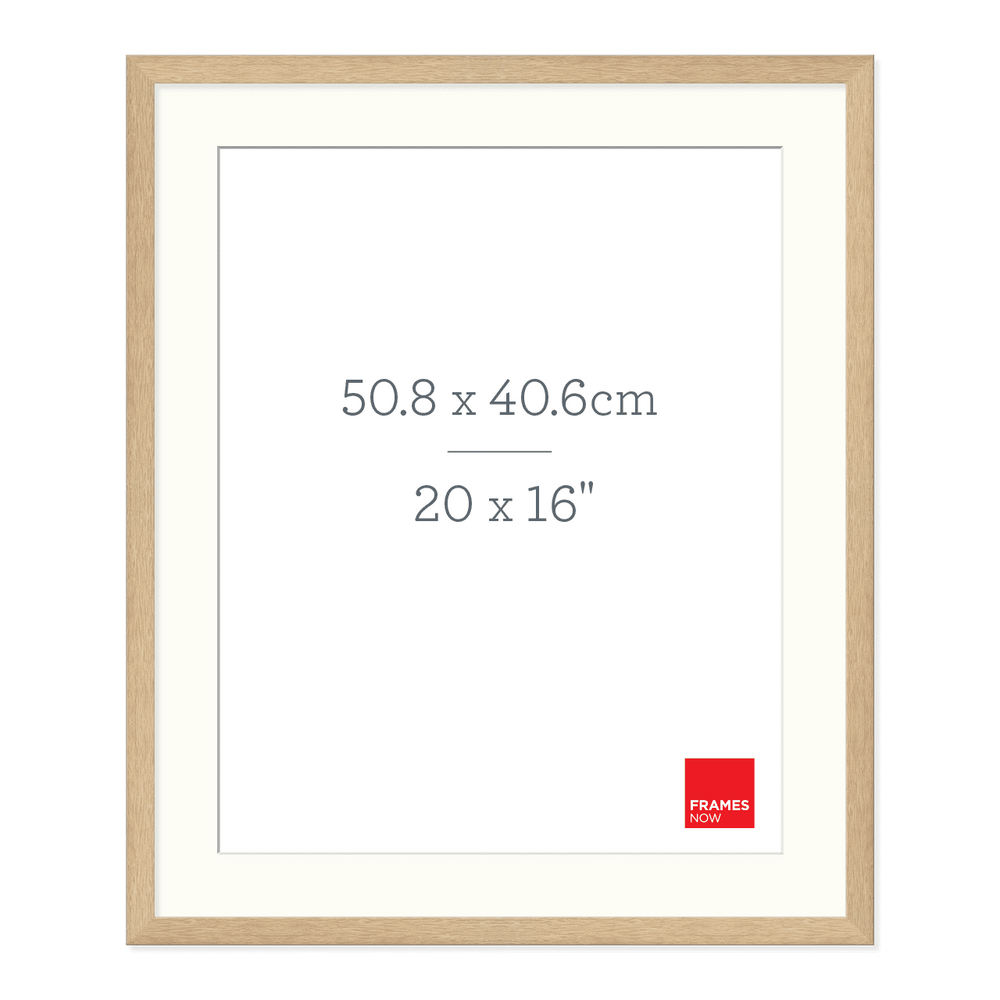 Premium Natural Oak Picture Frame with Matboard for 50.8 x 40.6cm Artwork