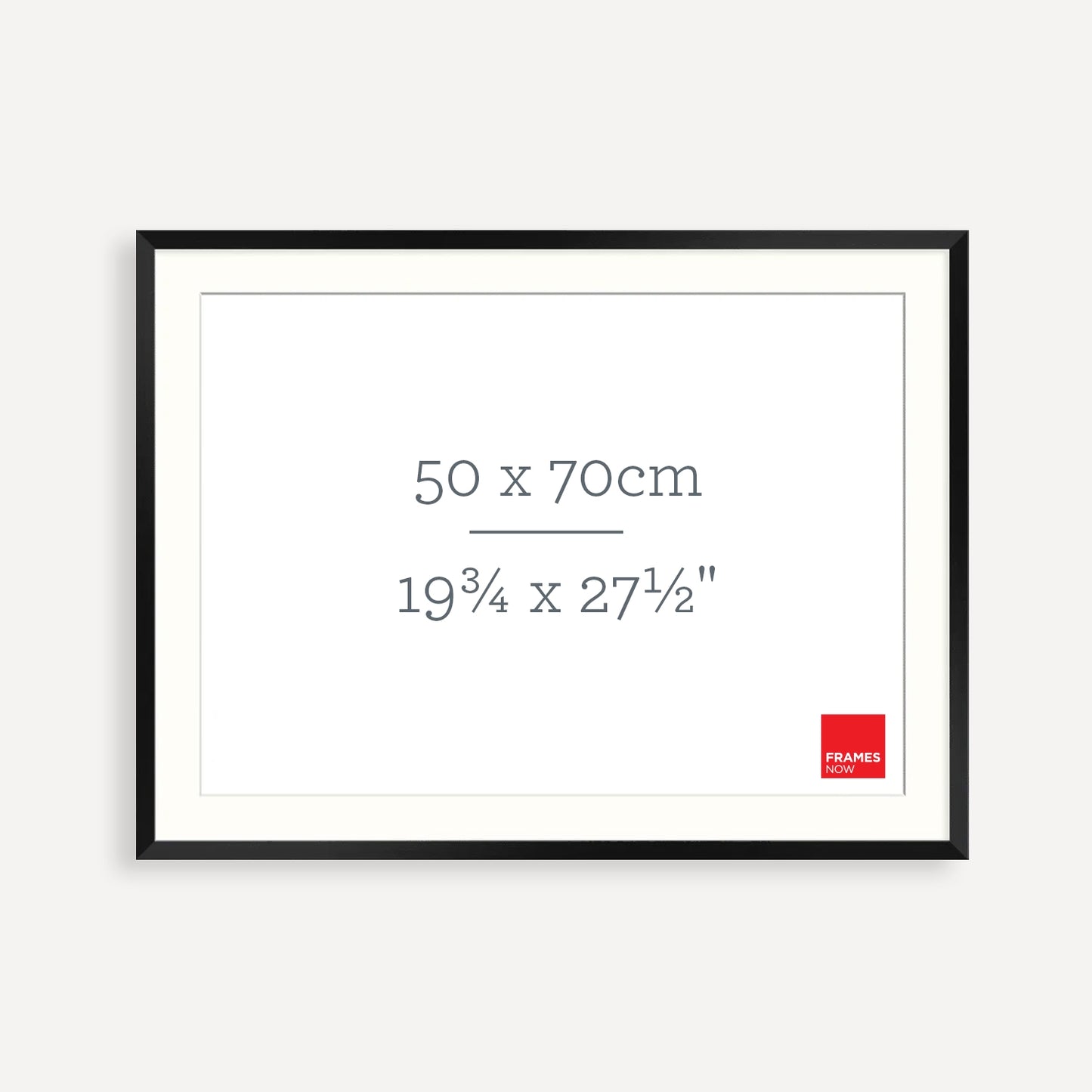 Premium 70x50cm Matte Black Box Picture Frame with Matboard – For Artwork & Posters