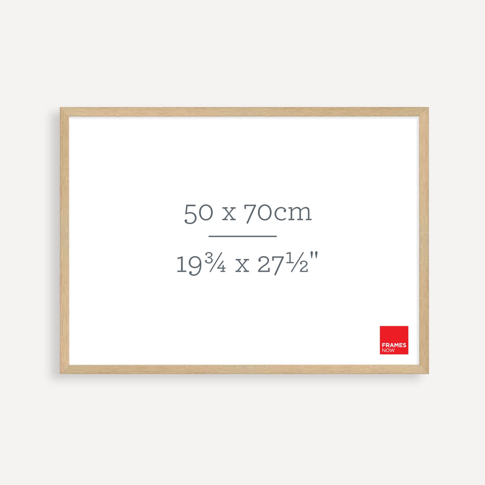 Premium 70×50 cm Natural Oak Picture Frame – Elegant Timber Frame for Art, Photos & Posters