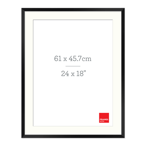 Premium Matte Black Box Picture Frame With Matboard for 61 x 45.7cm Artwork