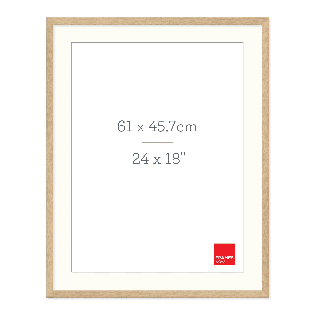 Premium Natural Oak Picture Frame With Matboard for 61 x 45.7cm Artwork