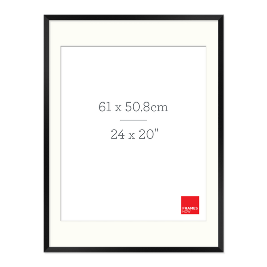 Premium Matte Black Box Picture Frame with Matboard for 61 x 50.8cm Artwork