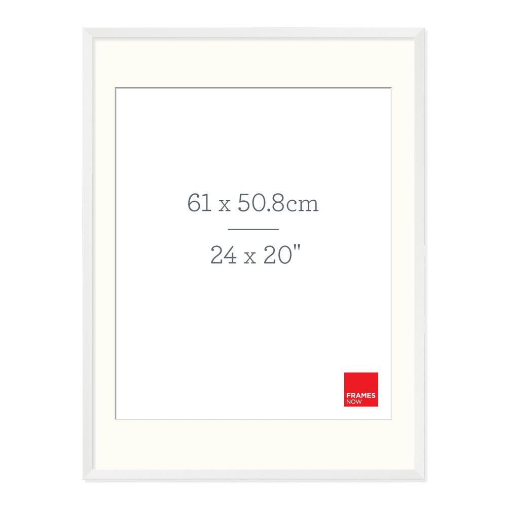 Premium Matte White Box Picture Frame with Matboard for 61 x 50.8cm Artwork