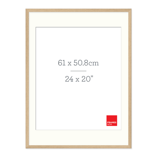 Premium Natural Oak Picture Frame with Matboard for 61 x 50.8cm Artwork