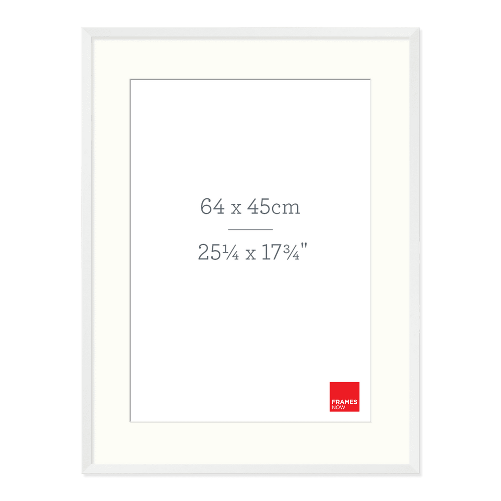 Premium Matte White Box Picture Frame with Matboard for 64 x 45cm Artwork