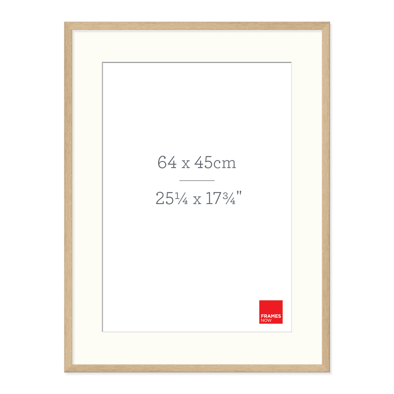 Premium Natural Oak Picture Frame with Matboard for 64 x 45cm Artwork