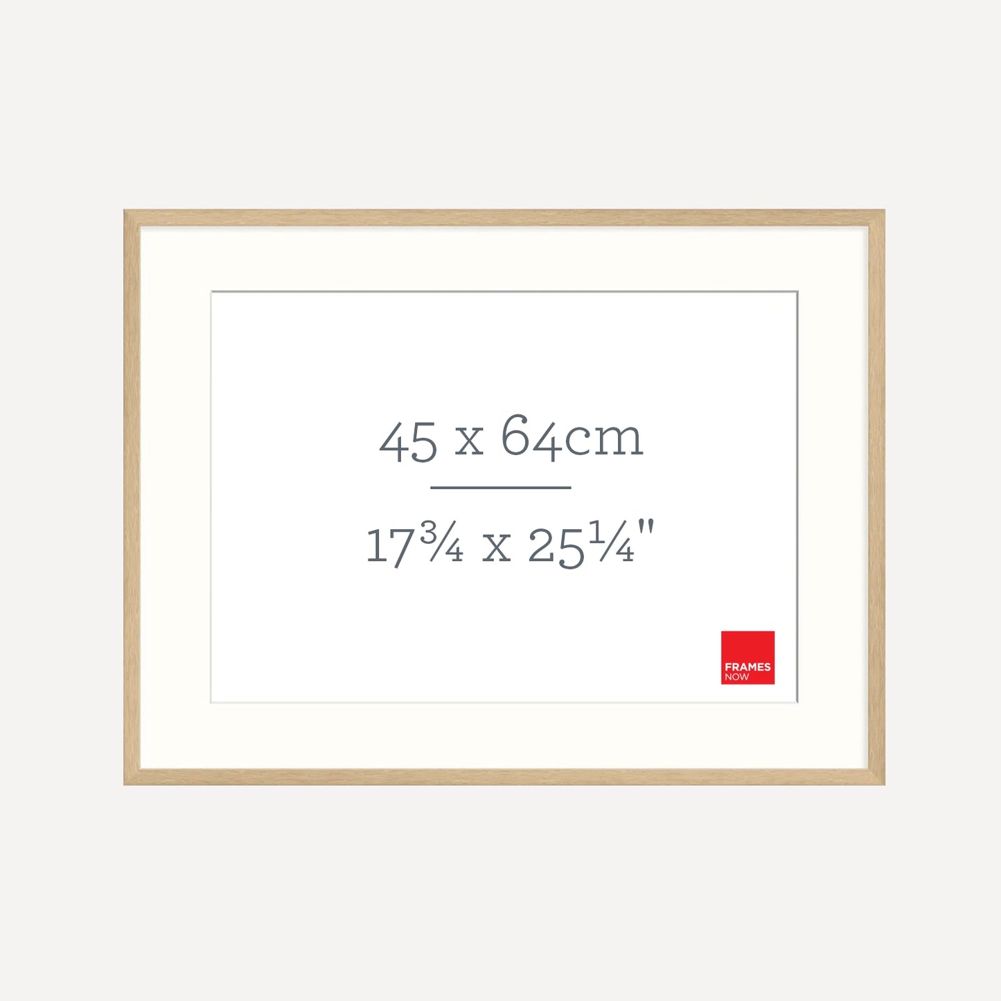 Premium Natural Oak Picture Frame with Matboard for 64 x 45cm Artwork