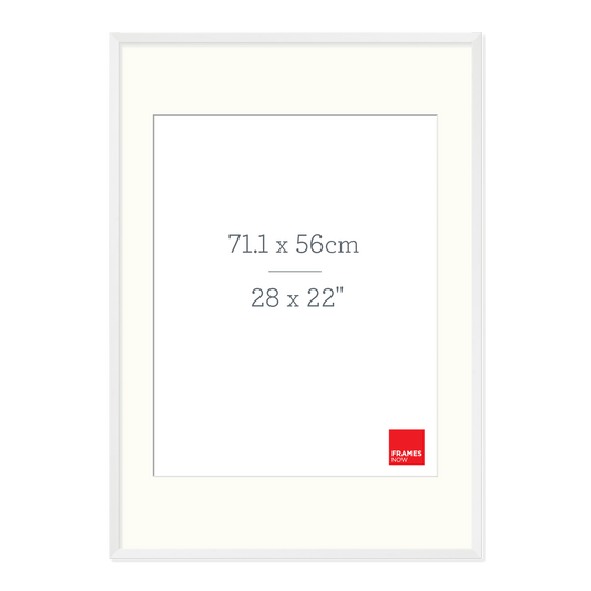Premium Matte White Box Picture Frame with Matboard for 71.1 x 56cm Artwork
