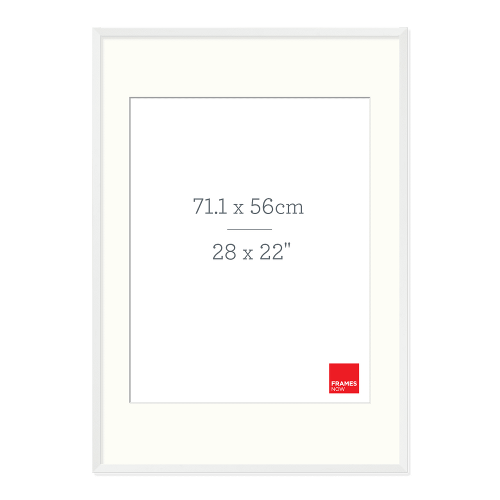 Premium Matte White Box Picture Frame with Matboard for 71.1 x 56cm Artwork