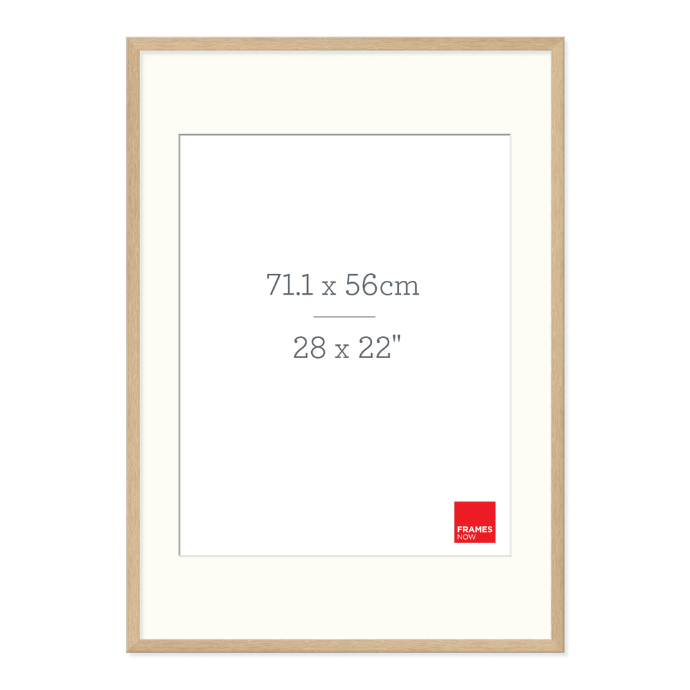 Premium Natural Oak Picture Frame with Matboard for 71.1 x 56cm Artwork
