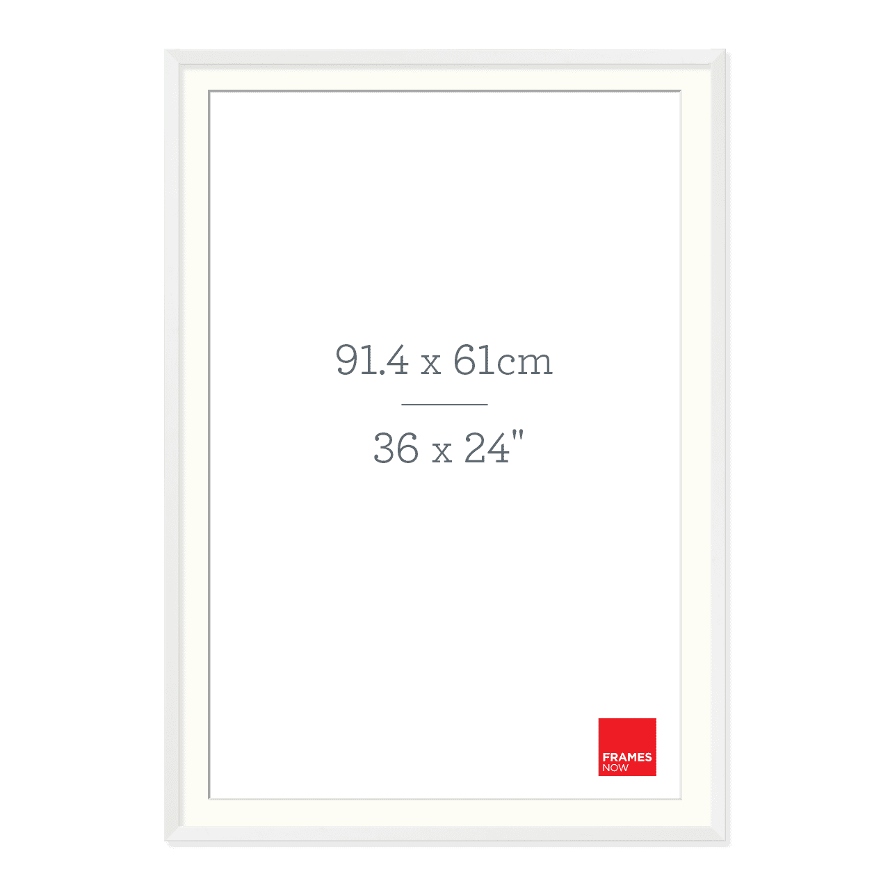Premium Matte White Box Picture Frame with Matboard for 91.4 x 61cm Artwork
