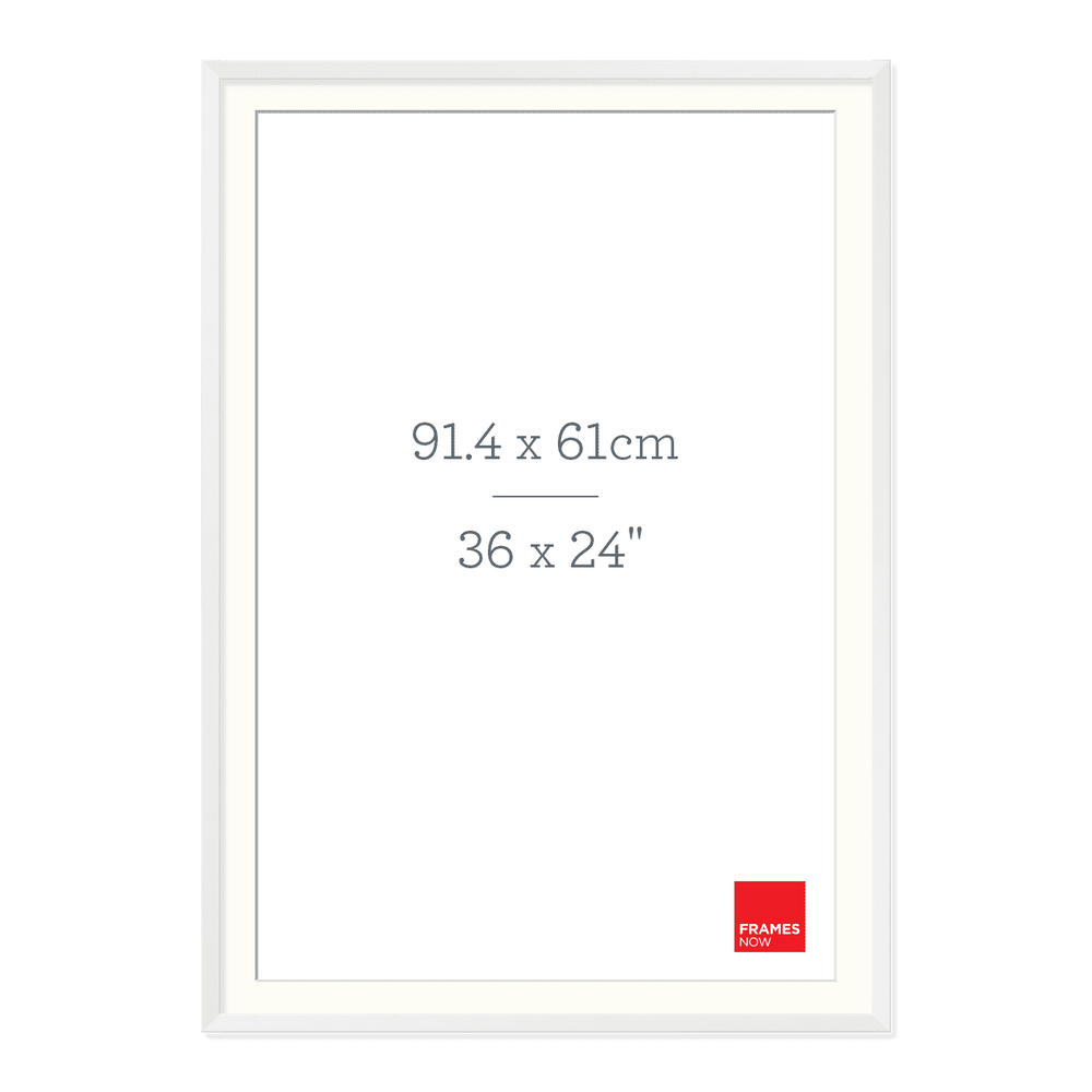 Premium Matte White Box Picture Frame with Matboard for 91.4 x 61cm Artwork