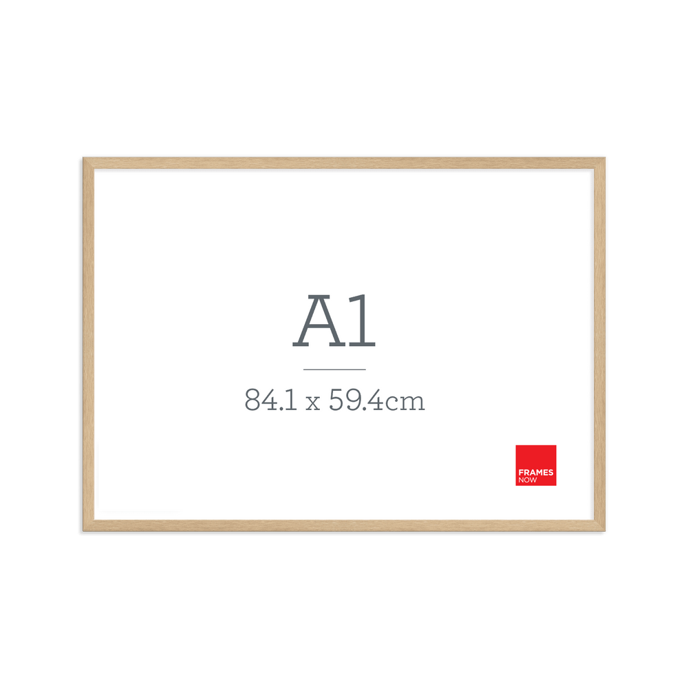 Premium Natural Oak A1 Picture Frame - Stylish Timber Look for Large Art & Posters