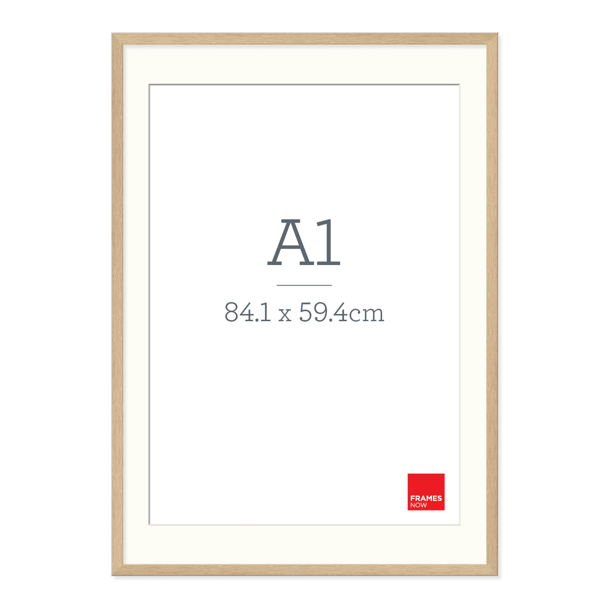 Deep A1 Frame Natural Oak A1 Frame with Matboard | Premium Oak Picture Frame – Frames Now