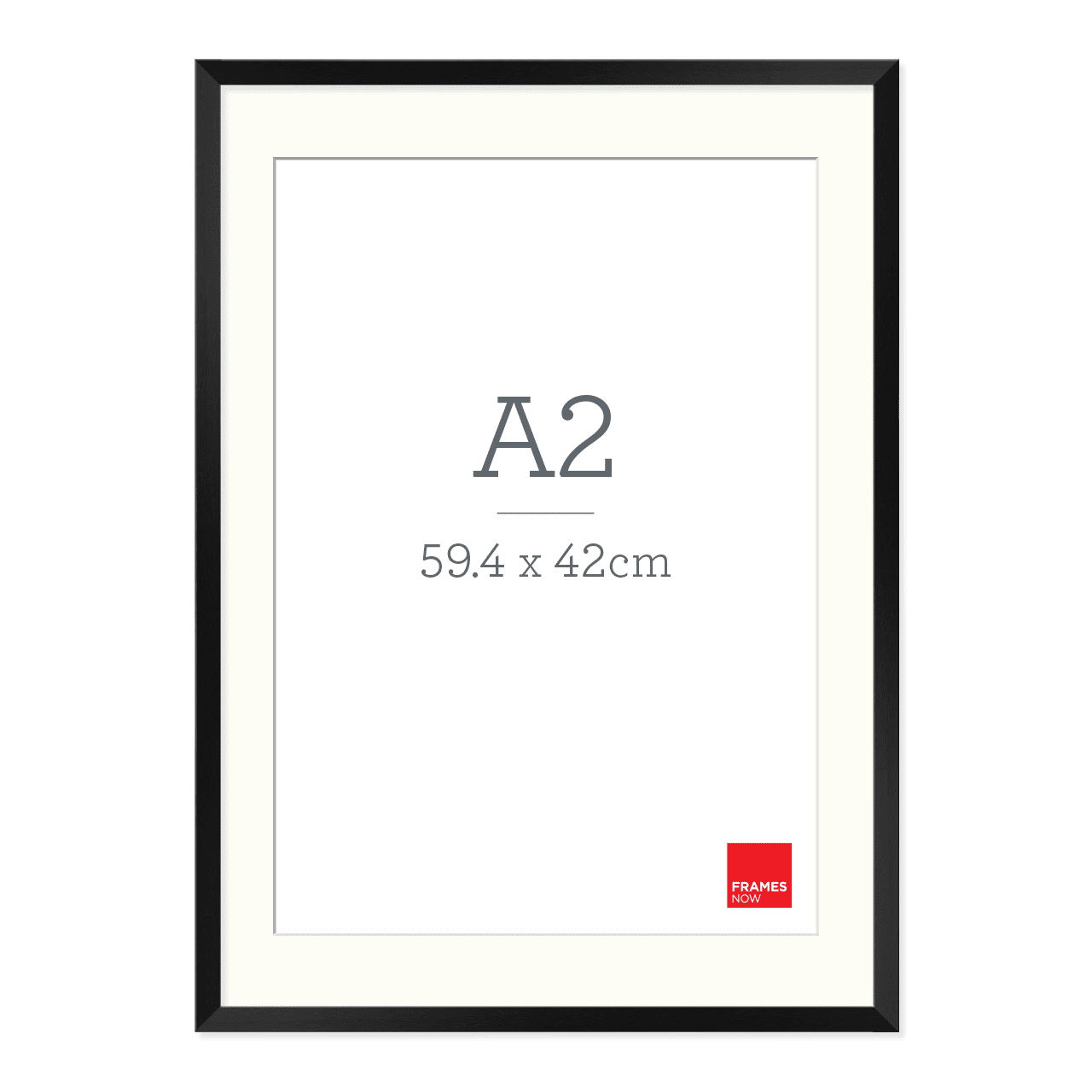 Premium Matte Black Box Picture Frame with Matboard for A2 Artwork