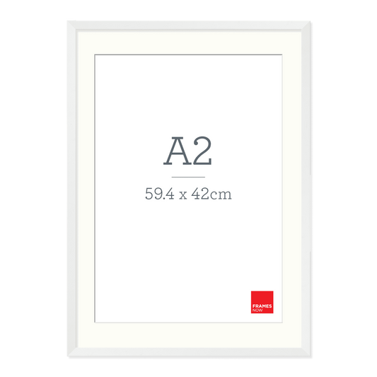 Premium Matte White Box Picture Frame with Matboard for A2 Artwork