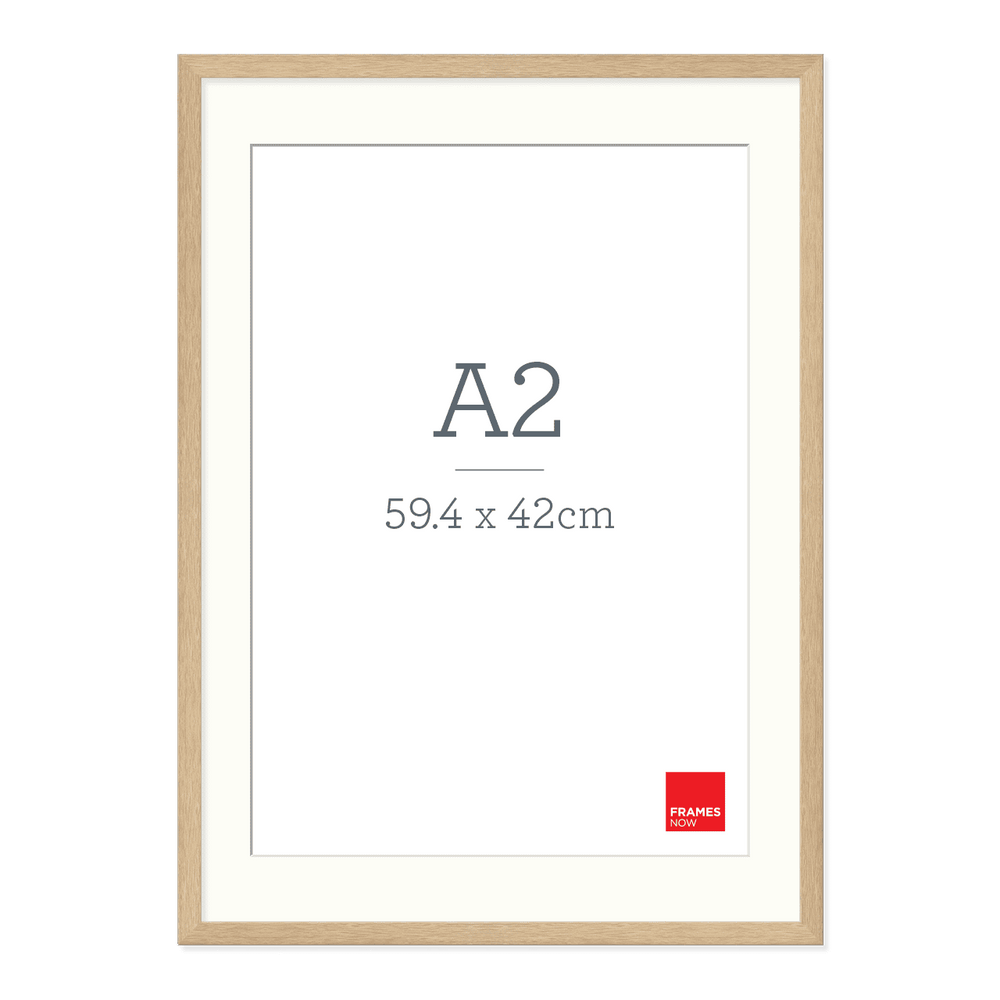 Natural Oak A2 Picture Frame with Matboard | Premium Oak Frame