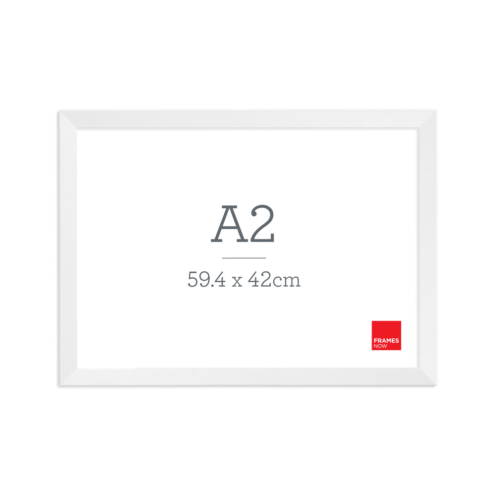 Premium Matte White A2 Picture Frame - Box Design for Clean, Modern Displays