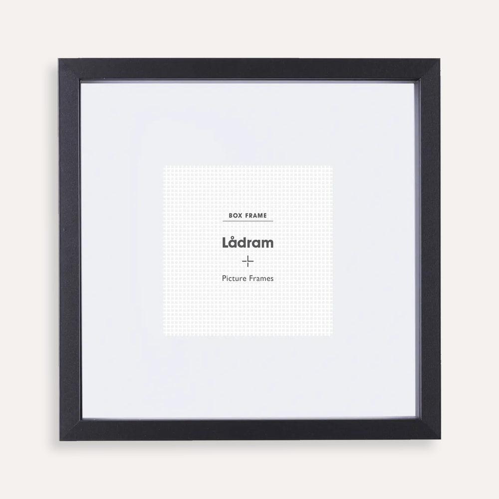 Black Shadow Box Picture Frame with Matboard for 15.2 x 15.2cm Artwork