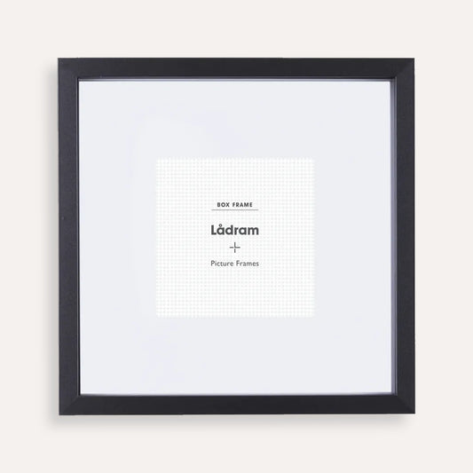 Black Shadow Box Square Picture Frame with Matboard for 20.3 x 20.3cm Artwork