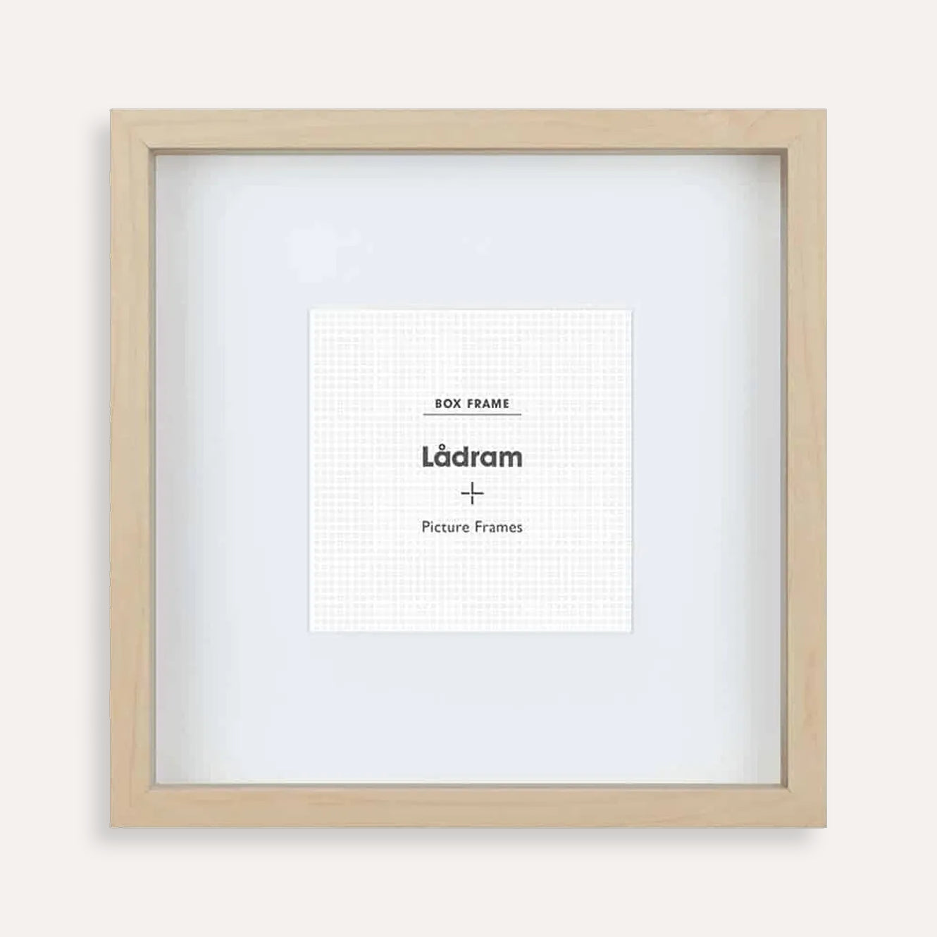 Eco Natural Timber Finish Shadow Box Square Picture Frame with Matboard for 30.5 x 30.5cm Artwork