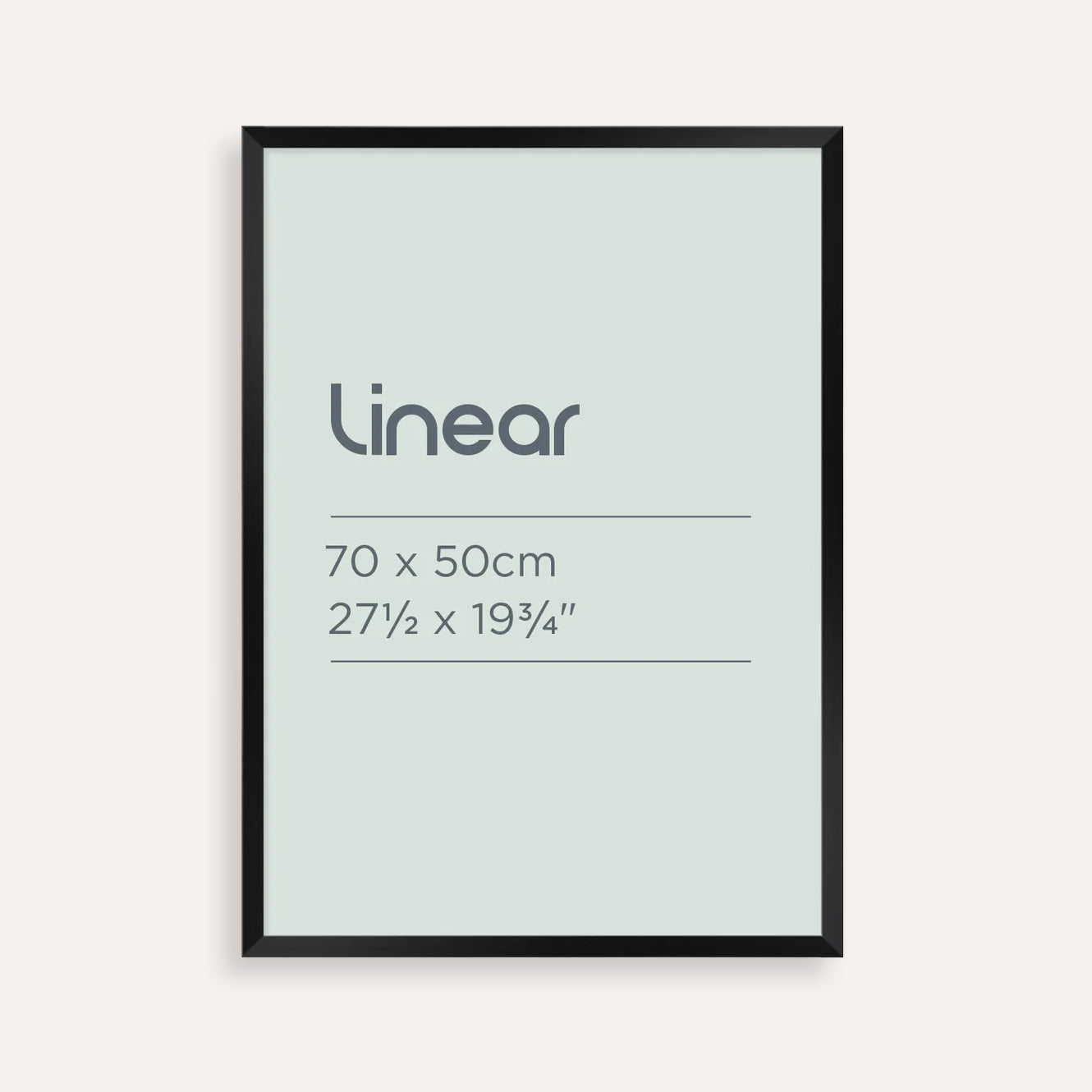 Linear 70×50 cm Black Picture Frame – Modern Timber Frame for Art, Photos & Posters