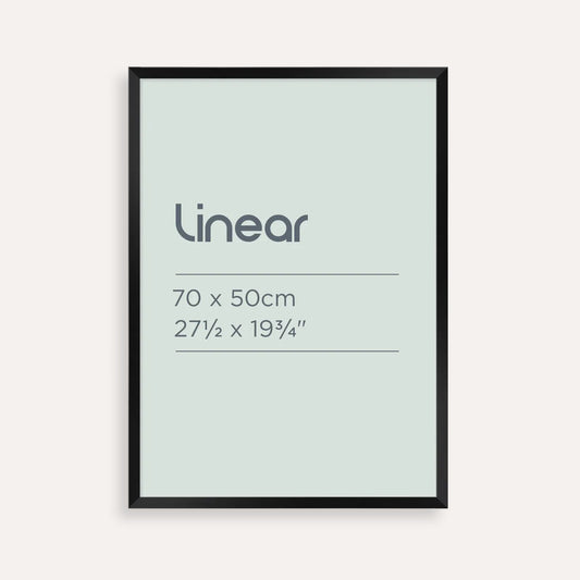 Linear 70×50 cm Black Picture Frame – Modern Timber Frame for Art, Photos & Posters