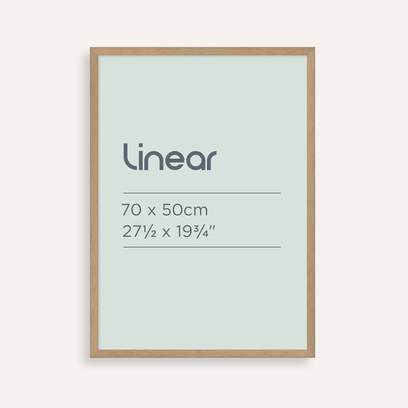 Linear 70×50 cm Natural Oak Picture Frame – Contemporary Timber Frame for Art, Photos & Posters