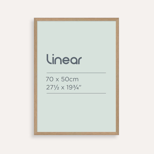 Linear 70×50 cm Natural Oak Picture Frame – Contemporary Timber Frame for Art, Photos & Posters
