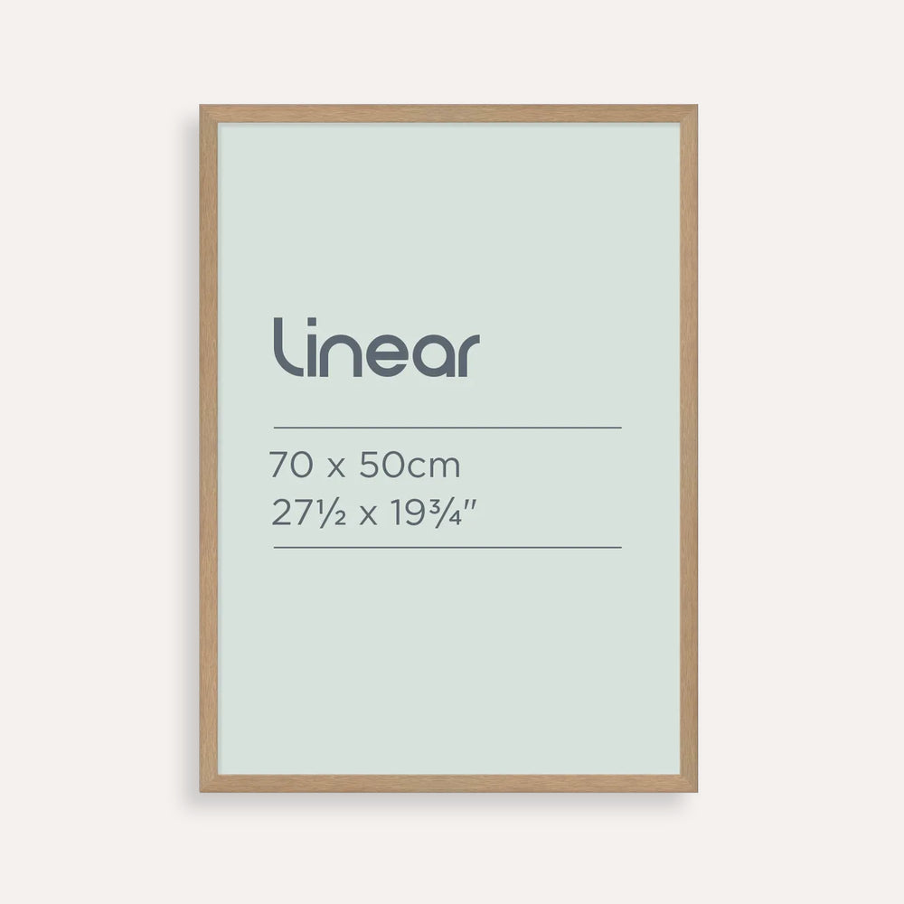 Linear 70×50 cm Natural Oak Picture Frame – Contemporary Timber Frame for Art, Photos & Posters