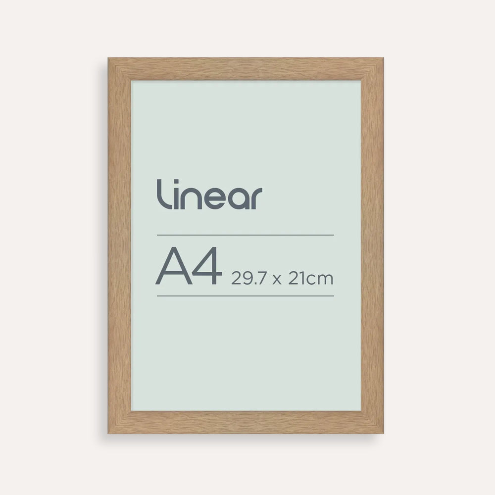 Linear A4 Wood-Style Picture Frame – Timber-Look Finish for Art, Photos & Certificates