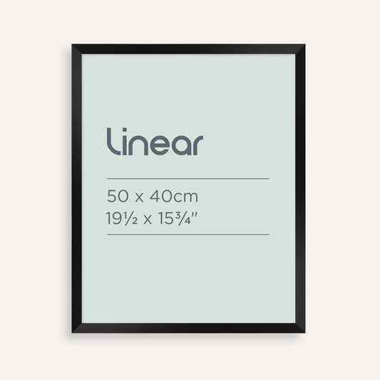 Linear Black Picture Frame for 50 x 40cm Artwork