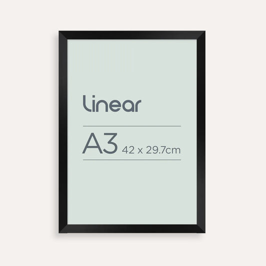 Linear Matte Black A3 Picture Frame – Modern, Minimalist Display for Art, Certificates & Photos