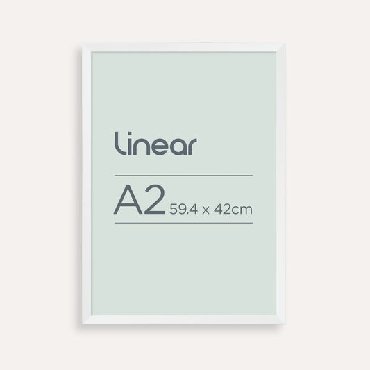 Linear Matte White A2 Picture Frame – Minimalist Style for Art, Prints & Photos
