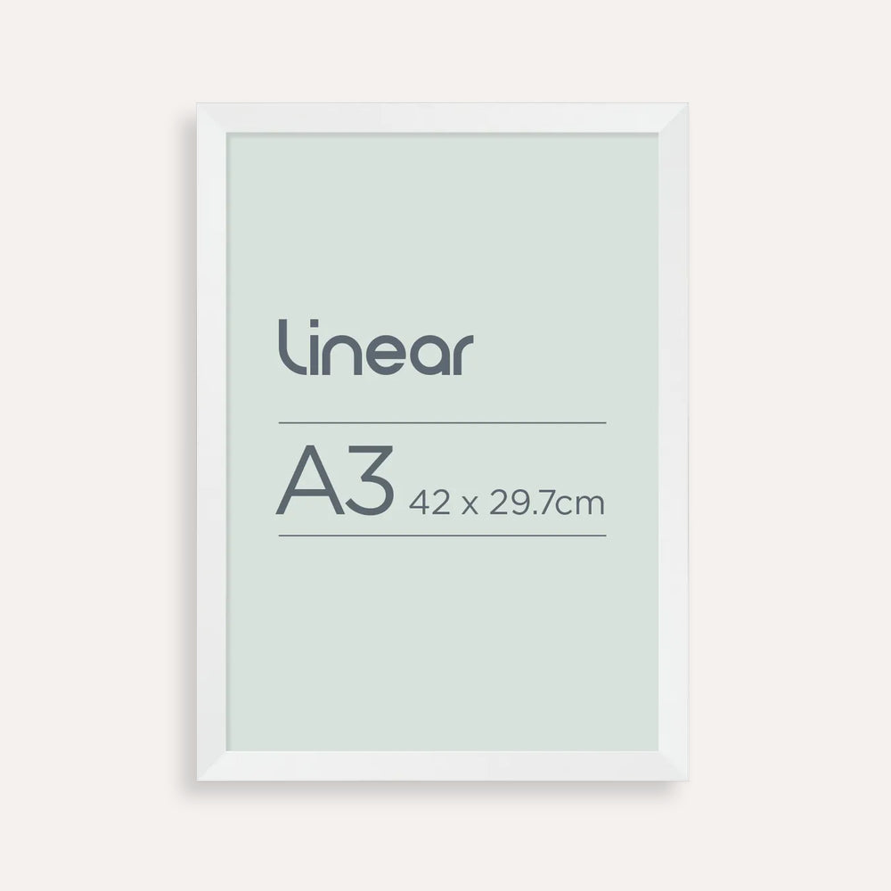 Linear Matte White A3 Picture Frame – Clean, Minimalist Display for Art, Photos & Certificates