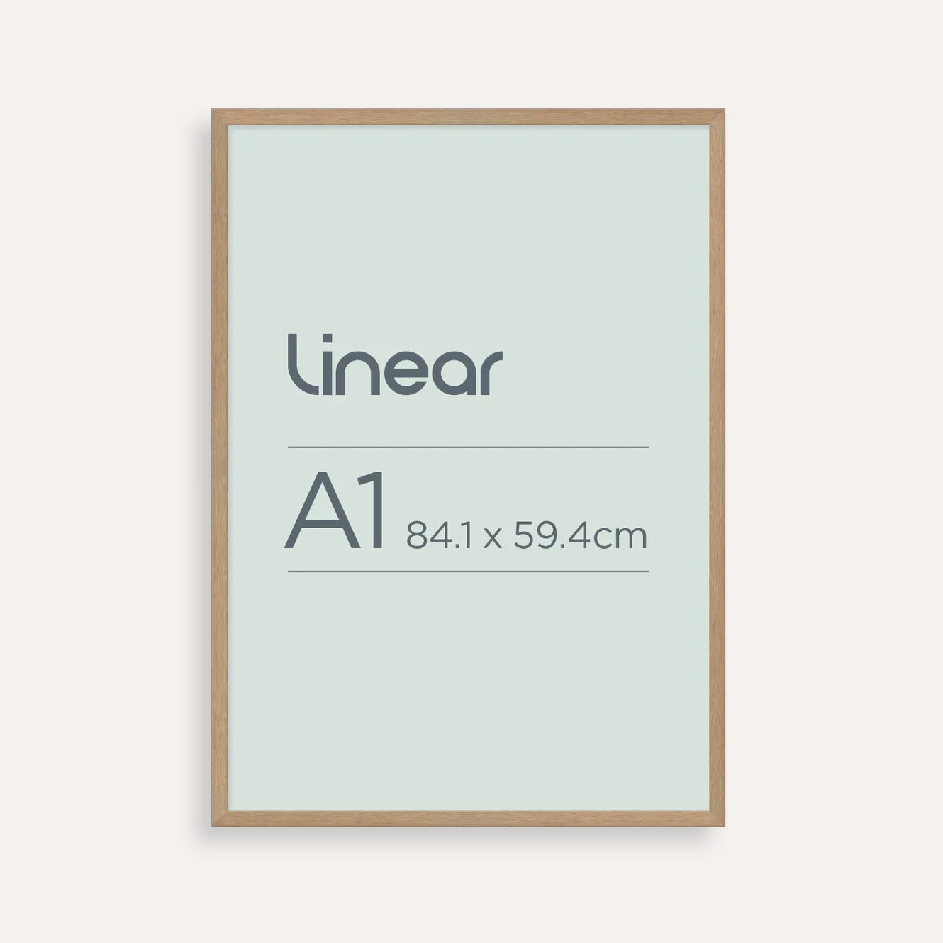 Linear Natural Timber-Look A1 Picture Frame – Modern Timber-Style Finish for Large Prints & Posters
