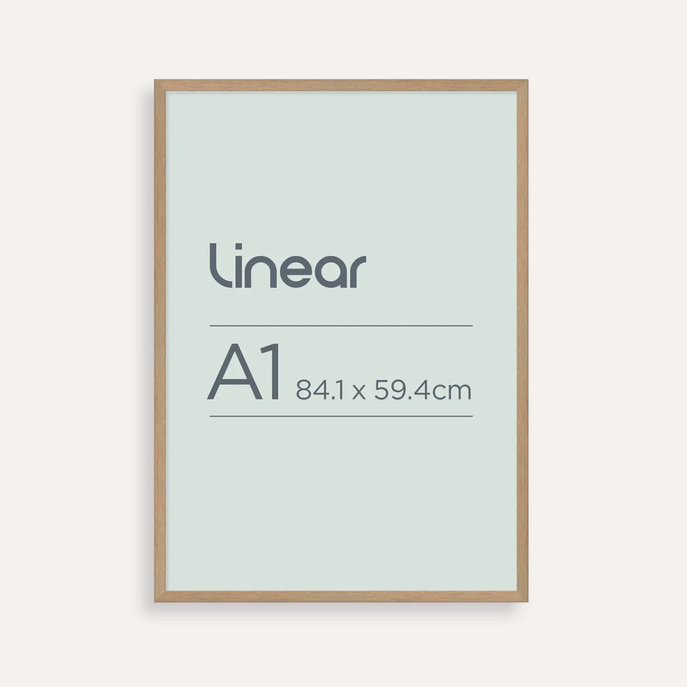 Linear Natural Timber-Look A1 Picture Frame – Modern Timber-Style Finish for Large Prints & Posters