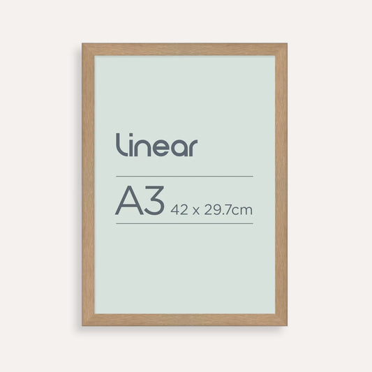 Linear Oak A3 Picture Frame – Natural Timber Look for Art, Photos & Certificate