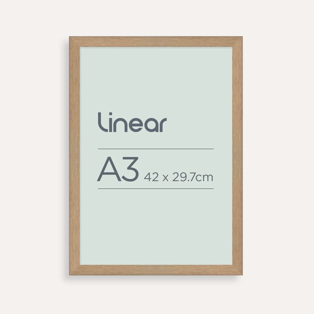Linear Oak A3 Picture Frame – Natural Timber Look for Art, Photos & Certificate