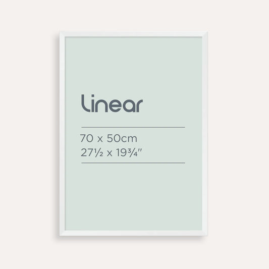 Linear White Picture Frame – 70 × 50 cm | Sleek Timber Frame for Posters &  Art