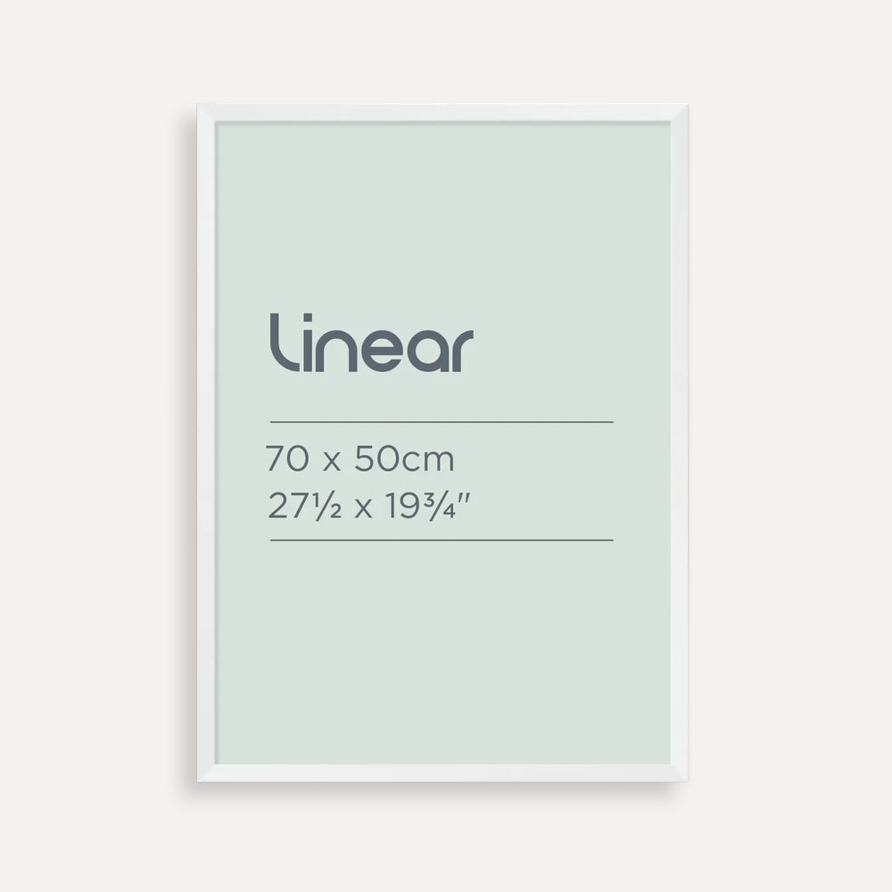 Linear White Picture Frame – 70 × 50 cm | Sleek Timber Frame for Posters &  Art