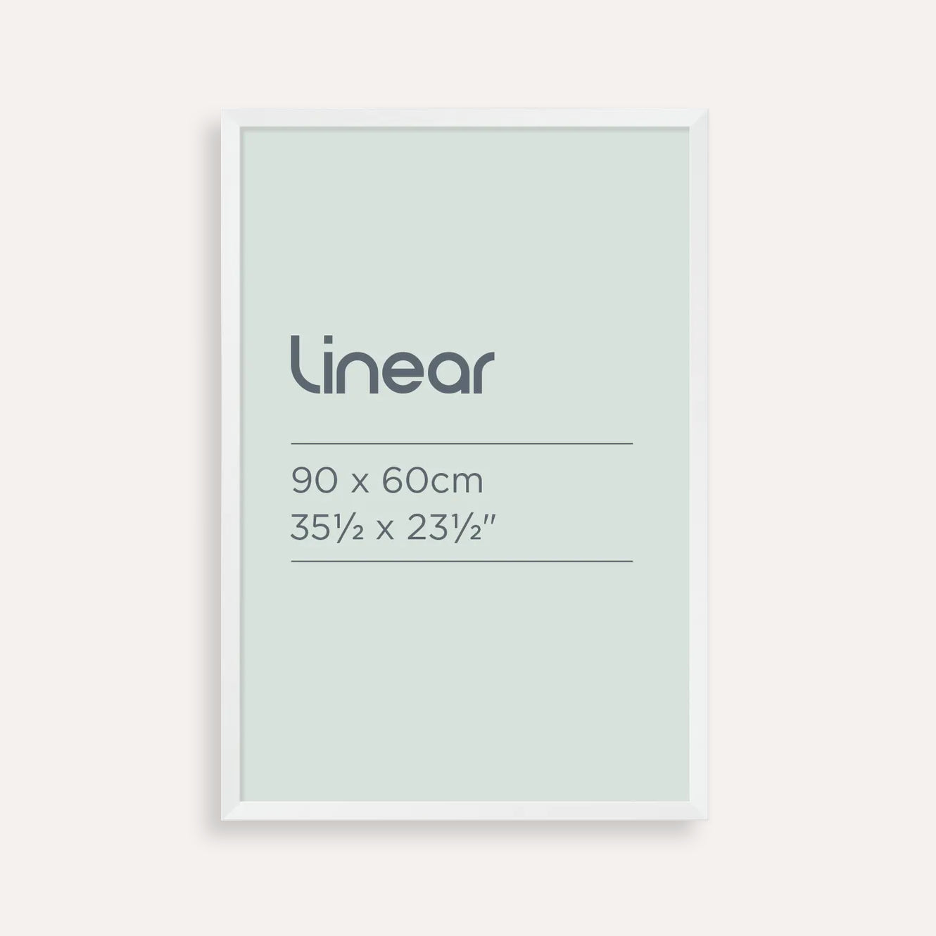 Linear White Picture Frame for 90 x 60cm Artwork