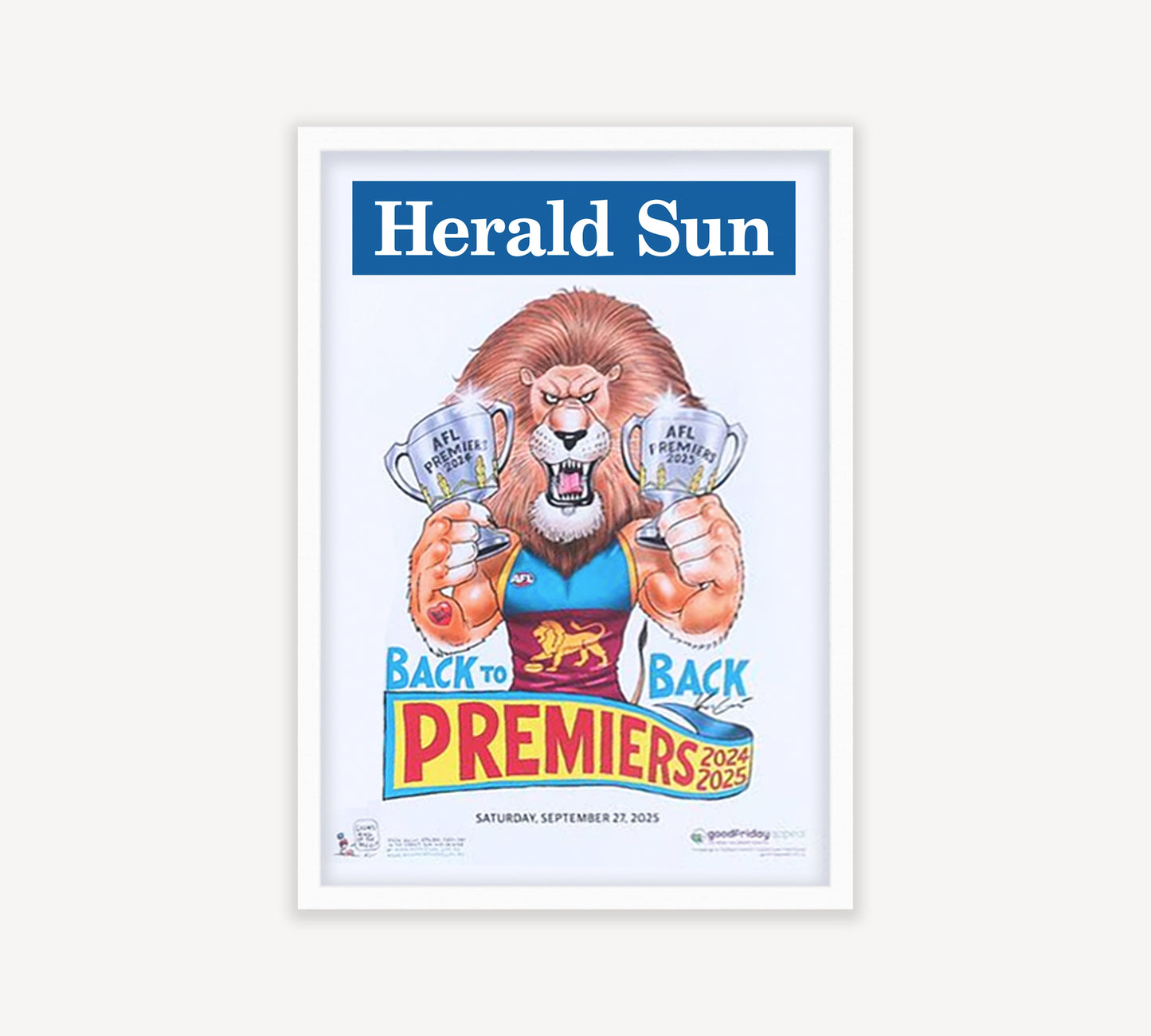 2025 Brisbane Lions Premiership Poster Frame
