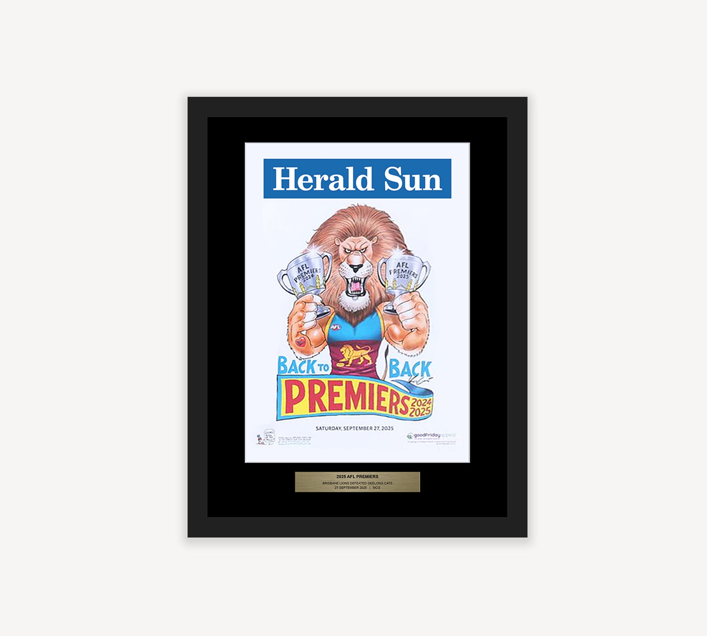 2025 Brisbane Lions Premiership Poster Frame